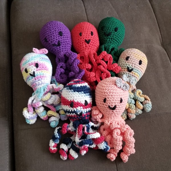 Preemie Octopus Stuffed Baby Toy, 3 Sizes, Preemie NICU Octopus, Crocheted Octopus, Gift for Preemie