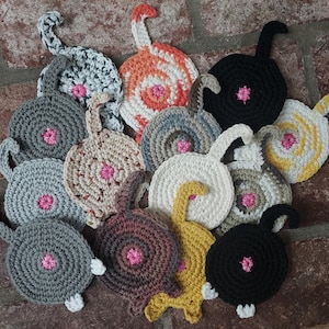 Crocheted Cat Butt Coaster