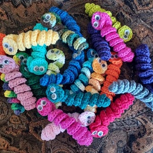 20 Worry Worms Bundle, Classroom, Anxiety Pet, Fidget Toy, Amigurumi, Handmade Crochet