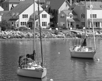 Sailboats in the Harbor Photographic Print, Mackinac Island Photography, Beach Print, Coastal and Seascape Photography, Gift for Him, Decor