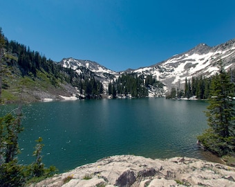Lone Peak Mountain Lake Photography Art Print: Utah Landscape