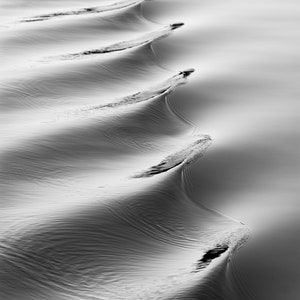 Black and White Beach Photo Print: Northern Michigan Waves