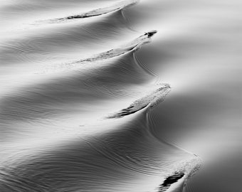 Black and White Beach Photo Print: Northern Michigan Waves