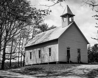Church Wall Art Print Set of 10 Appreciation Gifts Thank You Gift for Church Leaders Wall Art Black and White Old Church Cades Cove Church