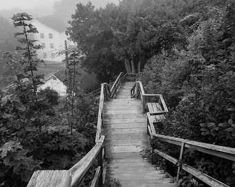 Mackinac Island Print Mackinac Island Photography Mackinac Island Art Staircase Prints Stairs Picture Gifts for Him Black and White Print