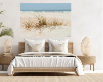 Beach Art Print Florida Artwork Beach Grass Wall Decor Family Room Wall Art Coastal Photography Print Blue Wall Art Air bnb Wedding Gift