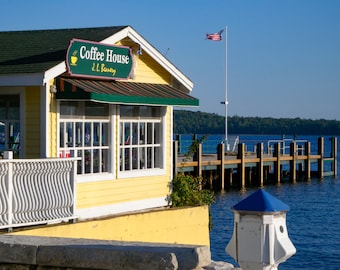 Mackinac Island Coffee House Art Print: Harbor Photography