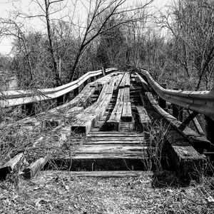 Vintage Train Trestle Photograph: Muskegon River Bridge, Michigan