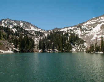 Lone Peak Mountain Lake Photography Print: Utah Home Decor Art
