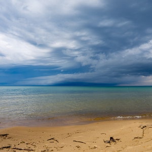 Lake Michigan Beach Photography: Dramatic Sky, Upper Peninsula Art