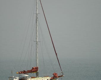 Sailboat Photography Print: Coastal Nautical Wall Art, Marine Decor