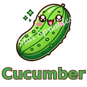 Kawaii gurkaträdgårdsmarkör: Chibi växtetikett (digital nedladdning)