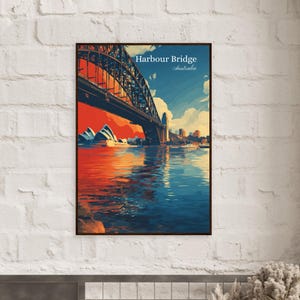 Sydney Harbour Bridge Travel Print | Sydney Harbour Bridge Wall Art | Sydney Poster | Australia Travel Poster | Home Decor  Living Room Art