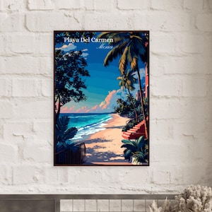 Playa Del Carmen Travel Print | Playa Del Carmen  Wall Art | Cancun Poster | Mexico Travel Poster | Home Decor Gift | Living Room Art