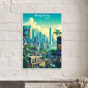 Hong Kong Travel Print | Hong Kong  Wall Art | Hong Kong Poster | Travel Poster | Home Decor Gift | Living Room Art | Wall Art