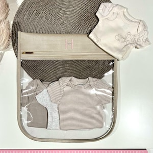 Maternity Bags, Mom and Baby Essentials, Embroidered Clear Pouch, Baby and Mama Clear Pouch, Baby Shower Gift, Custom Waterproof Pouch Baby