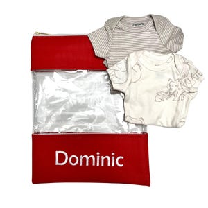Back to School Organizer Baby Clothes Waterproof Design Embroidery Personalized Name Daycare Essential Bag for Extra Clothes Preschool image 4