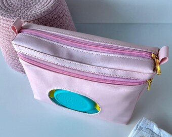 Personalized Diaper Wipe Bag, Baby Bag Organizer, Toddler Essentials, Baby Shower Gift, Double Zipper Pouch, Waterproof Organizer