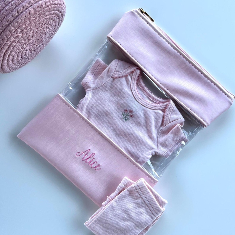 Back to School Organizer Baby Clothes Waterproof Design Embroidery Personalized Name Daycare Essential Bag for Extra Clothes Preschool image 2
