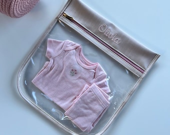 Personalized Wet Bag: Embroidered Baby Name Waterproof Organizer Pouch, Custom Children's Gift, Baby Shower Gifts, Kid's name, Easter Gift