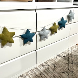 Handmade Star Banner Wall Hanging Nursery Decor Modern Minimalist Home Accent Baby Shower Decorations Children Room Decoration Party Banner