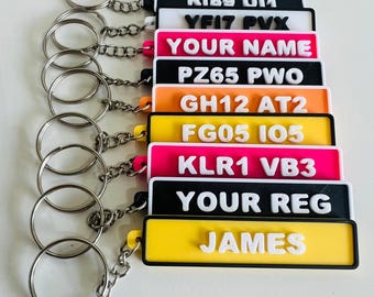 Custom 4D Number Plate Keyring: Personalised Car Registration Keychain