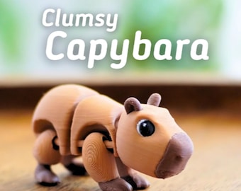 Capybara Keychain 3D Printed Cute Animal Keyring | Kawaii Capybara Gift | Funny Animal Lover Gift | Backpack Charm | UK Gift Idea