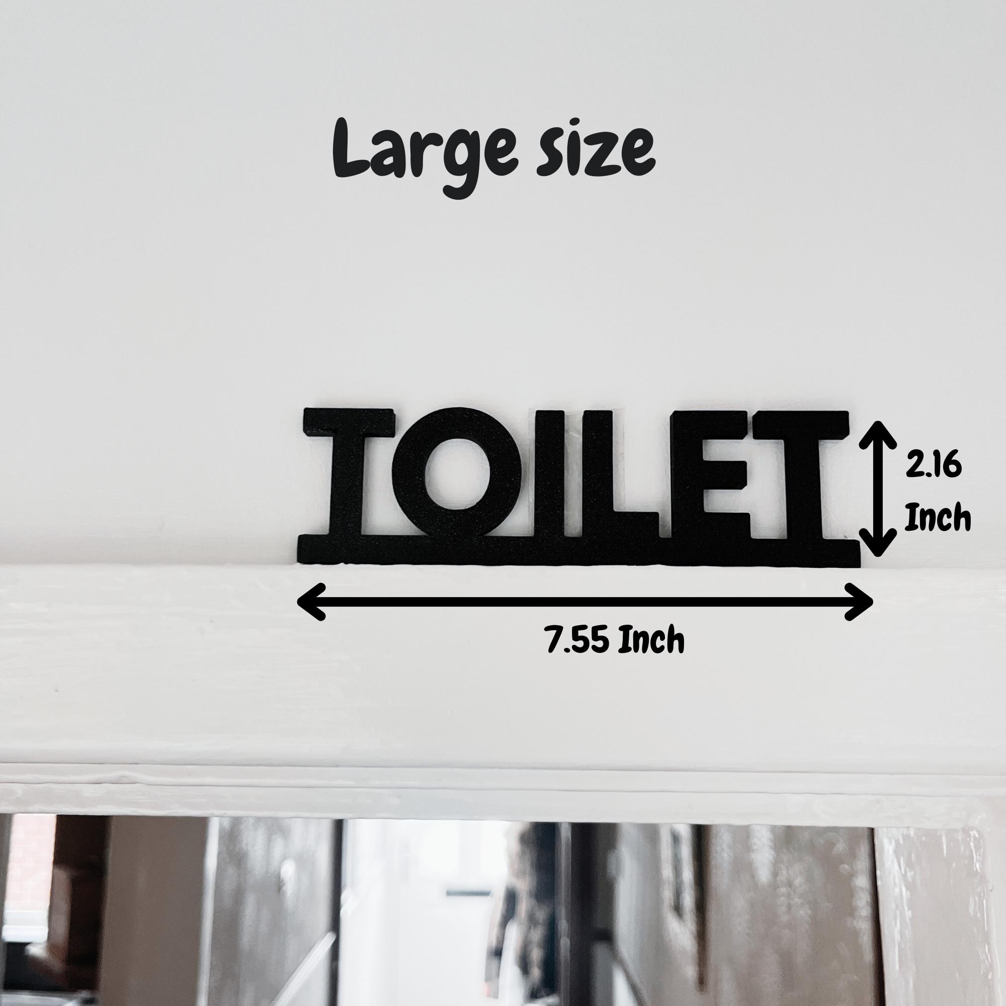 Toileting Lettering 3D Printed Toilet Sign – Modern Black PLA Bathroom Door Topper - Etsy UK