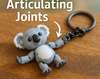3D Printed Koala Keychain Cute Animal Keyring Gift for Her,Kawaii Bag Charm,Personalised Stocking Filler,Christmas Gift Idea for Kids & Teen
