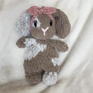 Baby Bonnie Bunny Snuggler - Ready To Ship - Crochet Lovey - Handmade Plushie - Nursery Decor - Baby Shower Gift