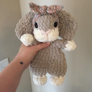 Baby Bonnie Bunny Snuggler - Crochet Lovey - Handmade Plushie - Ready To Ship - Stuffed Animal