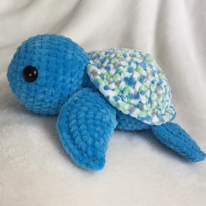Crochet Turtle Plushie - Ready To Ship - Sea Turtle Stuffed Animal - Handmade Turtle Plush