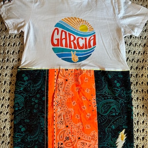 Jerry Garcia patchwork Tshirt dress size large