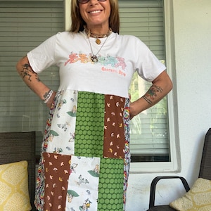 Grateful Dead Tshirt patchwork dress size m/l