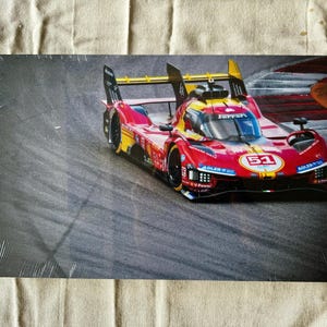 Ferrari WEC Le Mans Racing at COTA, Austin, Texas, USA. Prototype race car photograph on 12”x18” Canvas Print.