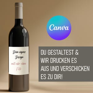 Personalisiertes Weinetikett - Eigenes Design, Geburtstags-Flaschenetikett mit Foto & Namen, ideales Geschenk mit Foto, Hochzeit, Job, Danke