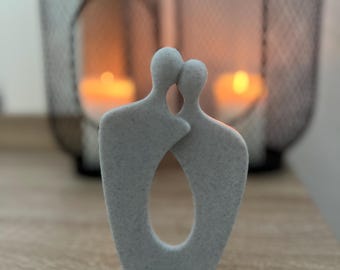 Minimalist Couple Sculpture – Romantic Gift for Weddings & Engagements | Modern Decorative Figurine of Love | Anniversary Gift for Couples