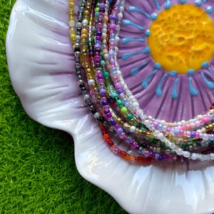 Seed Bead Necklace: Dainty Boho Beach Jewelry, 13 Colors