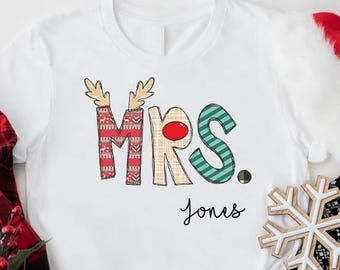 Personalized Christmas Teacher T-Shirt, Custom Teacher Shirt, Xmas Teacher Name Tees, Christmas Gift For Teacher, Teacher Christmas Gift