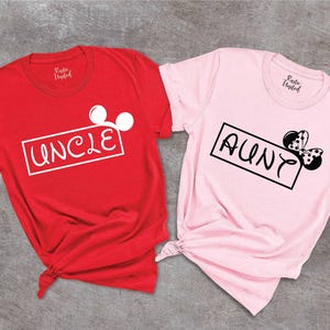Disney Aunt and Uncle Matching Tees, Auntie Mouse T-shirt, Uncle Mouse Shirt, Disney Gifts For Family, Disney Vacation Shirt, Christmas Gift