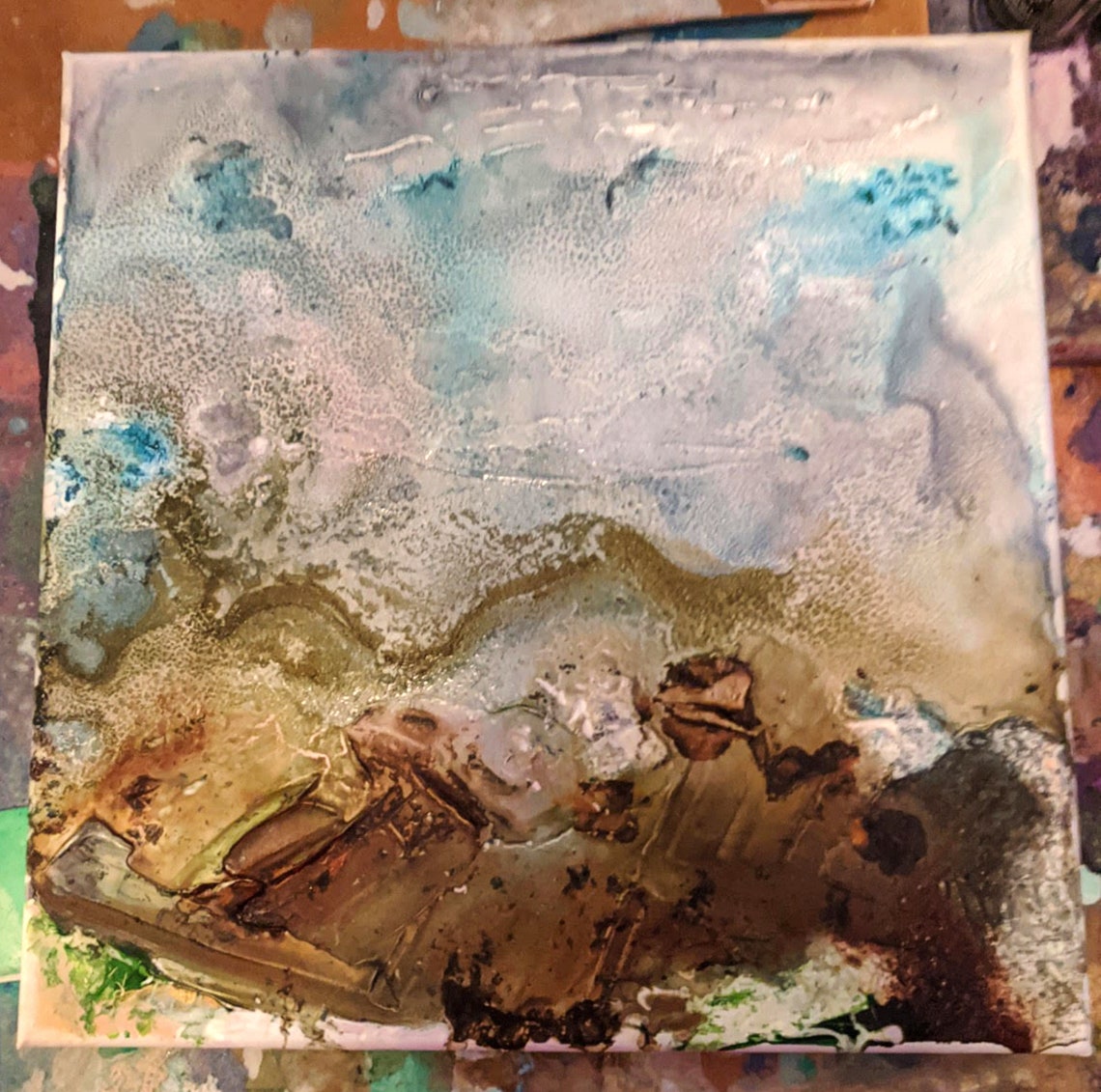 Death of Autumn 12x12 mixed media painting on Etsy