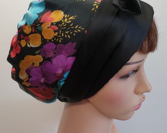 Ladies Black Satin Hair Band Tie Up Hair Scarf Rockabilly Etsy