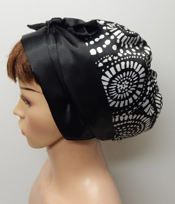 Women Satin Head Scarf Black Head Covering Silky Head Wear Etsy