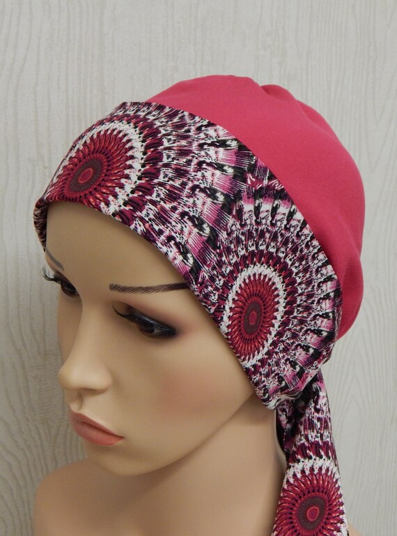 Hot Pink Chemotherapy Cap Surgical Head Wear Short Hair Head Etsy