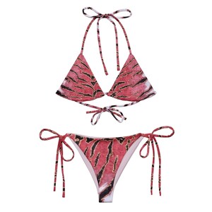 Tiger Flame string bikini | animal print swimsuit | tiger print swimwear | triangle bikini