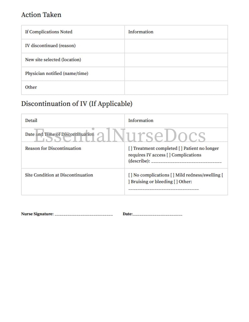 Iv Titration Documentation Form Example.pdf IV Therapy Documentation Template, Editable Canva & PDF - Etsy