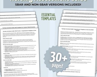 Nursing Charting Templates SBAR, Clinical Notes, Med Surg, ICU, Editable Canva & Instant PDF Download
