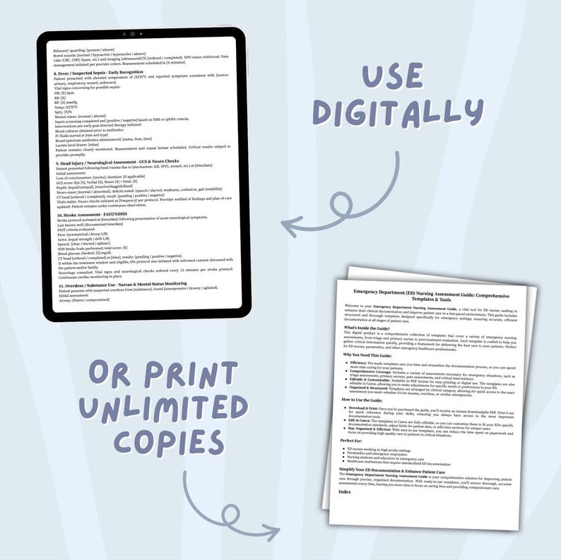 Emergency Department Nursing Templates | Editable Shift Charting & EMR ...