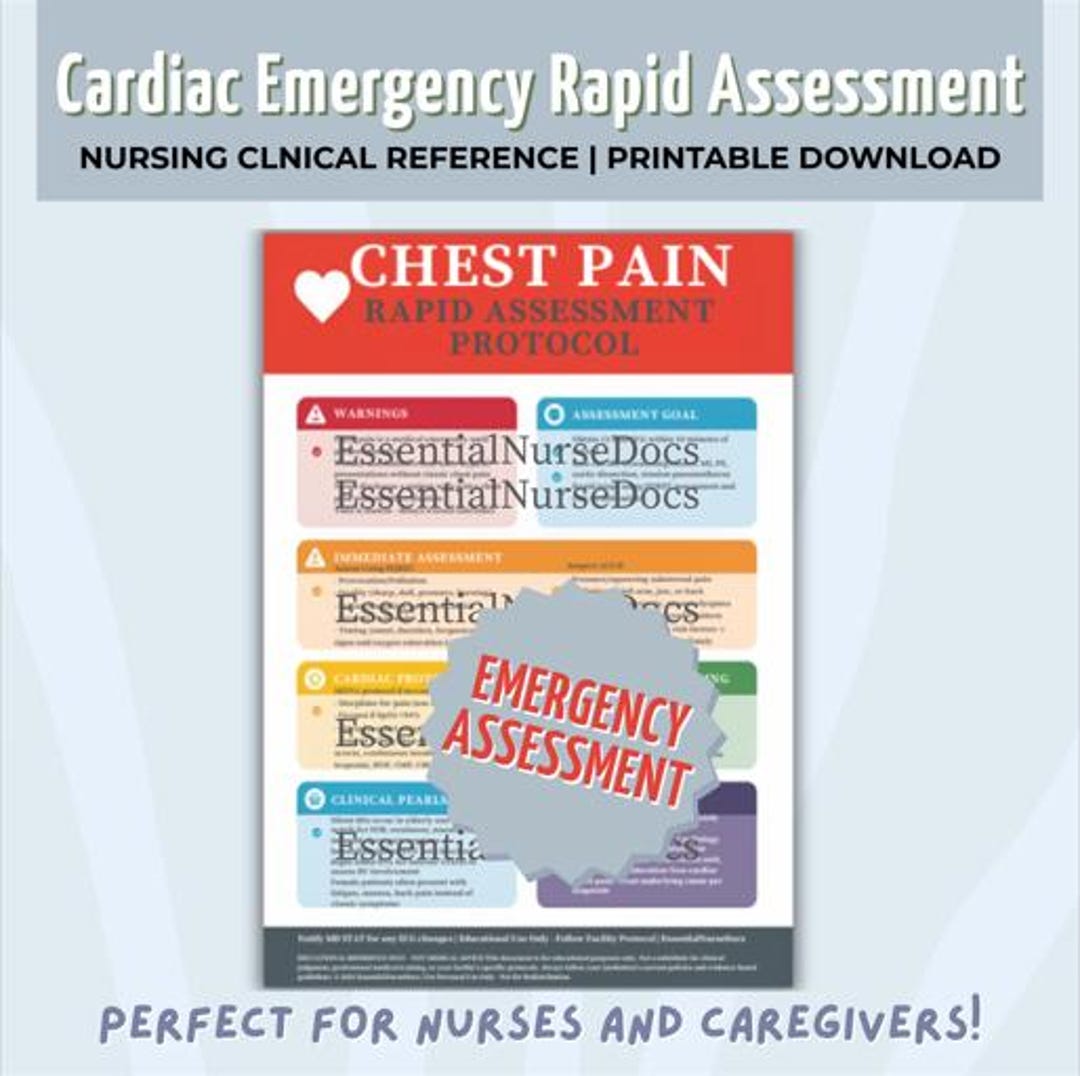 Chest Pain Nursing Assessment | Emergency Cardiac Nursing Instant PDF - Etsy