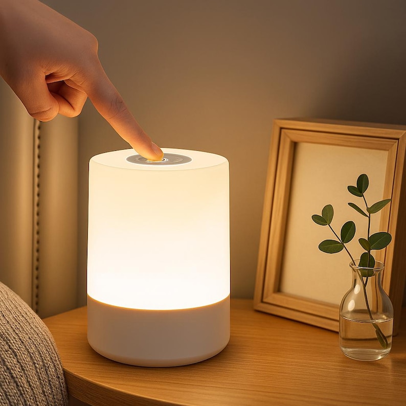 Lámpara de noche LED táctil de diseño – Recargable por USB – Intensidad ajustable – Con control remoto
